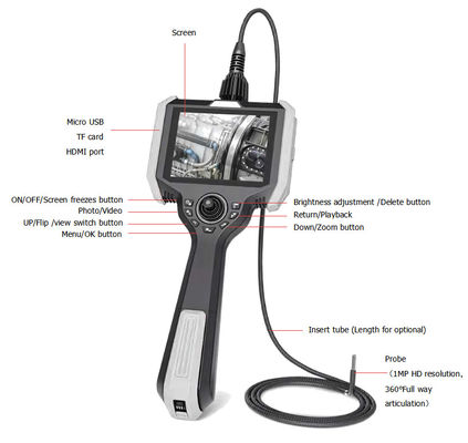 Industriële multifunctionele digitale endoscoop draagbare inspectie endoscoop VH510-80-500