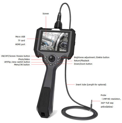 IP67 Industriële endoscopie-inspectiecamera Draagbare IPS Handheld Digitale endoscoop