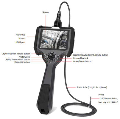 160000 pixel Draagbare industriële endoscoop Direct View LCD Handheld Digitale endoscoop